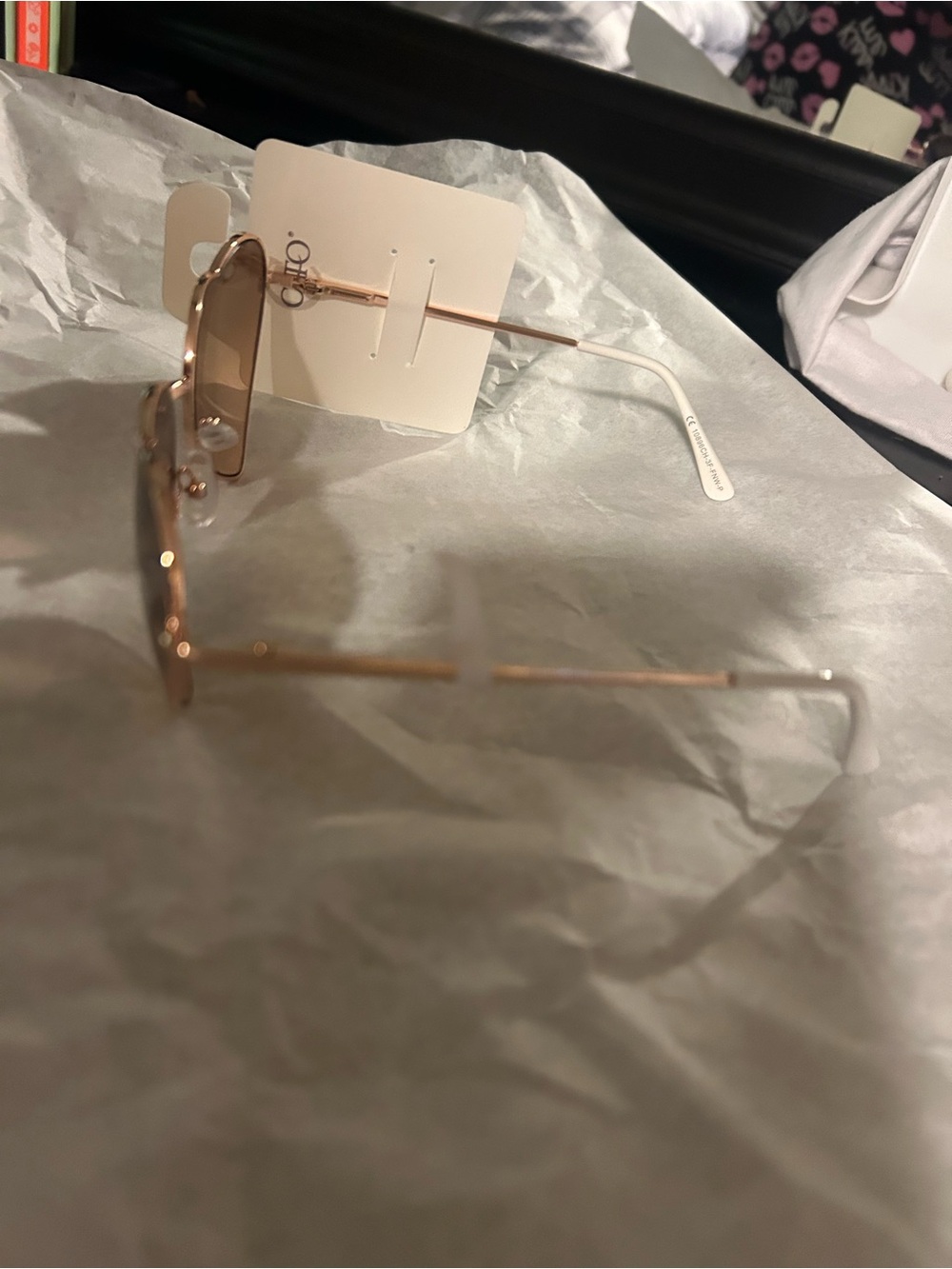 Cato Rose Gold Heart-Shaped Sunglasses with Brown Tint - Picture 2 of 3